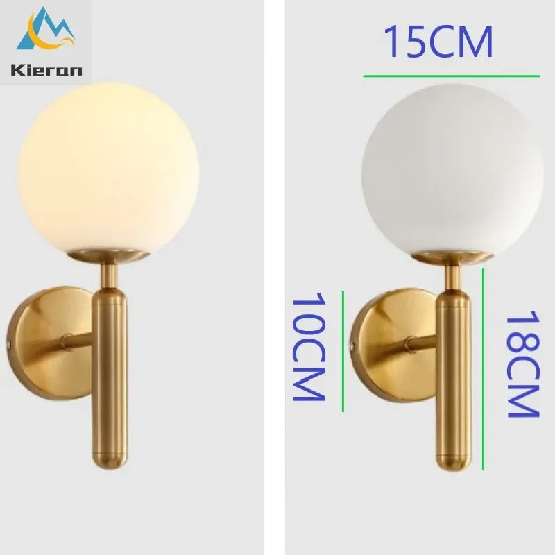 Nordic Modern Simple Glass Ball Led Wall Lamps