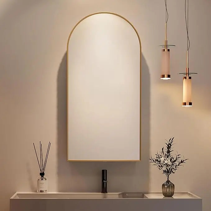 Black Arched Medicine Cabinets with Mirror