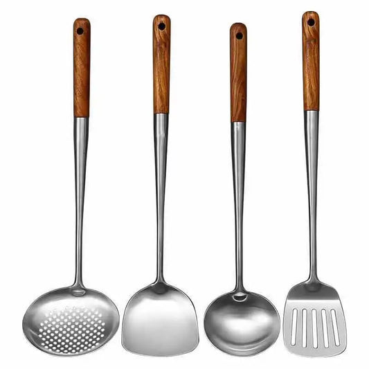 Kitchen Utensils Wok Spatula Iron and Ladle Tool Set