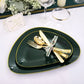 180Pcs Green Plastic Plates, Green Gold Disposable Plates