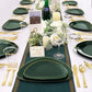 180Pcs Green Plastic Plates, Green Gold Disposable Plates