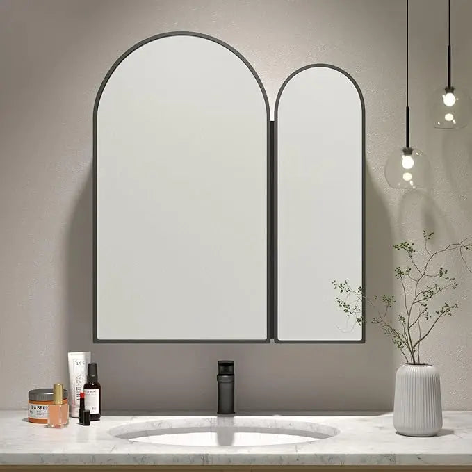 Black Arched Medicine Cabinets with Mirror