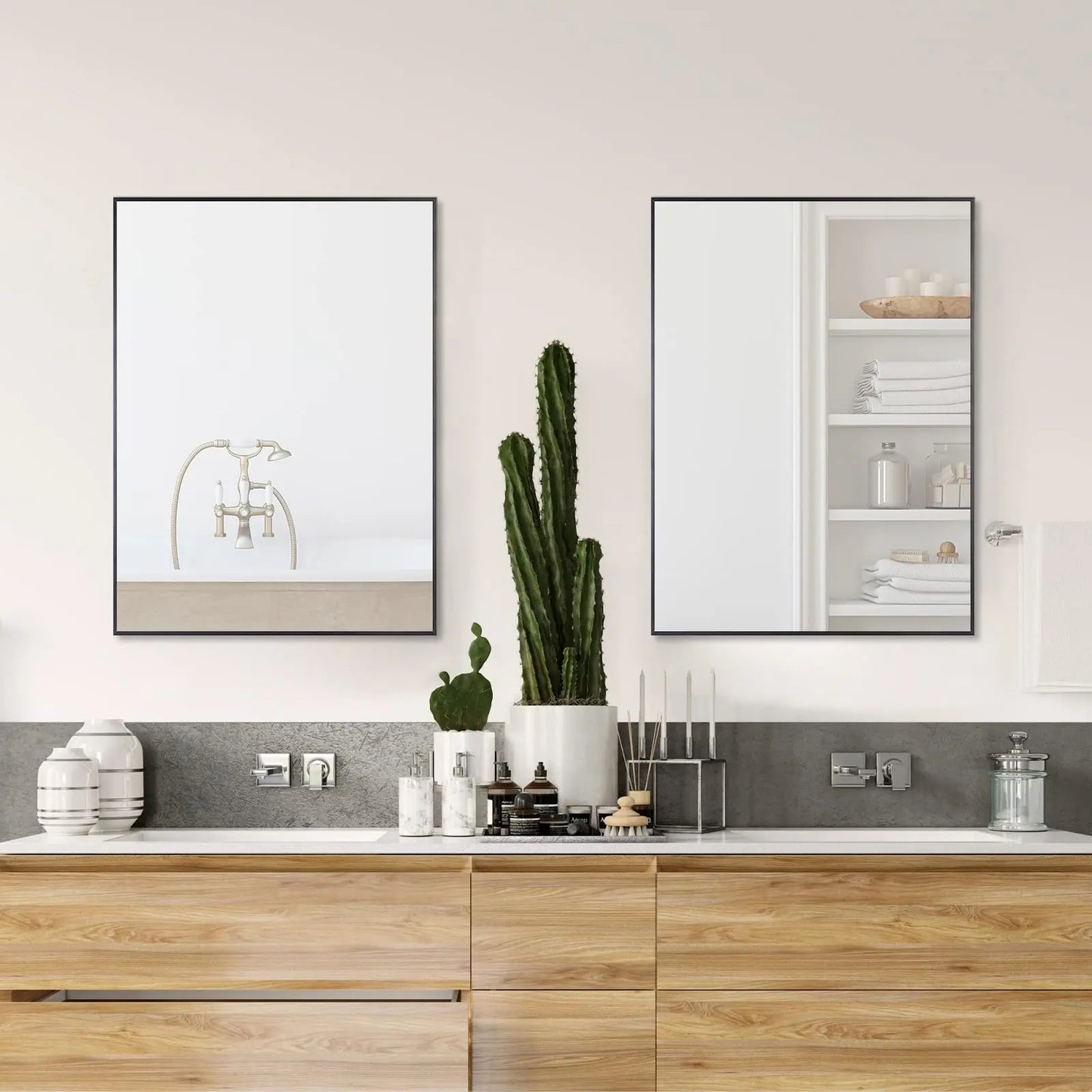 Rectangle Bathroom Mirror with Metal Frame